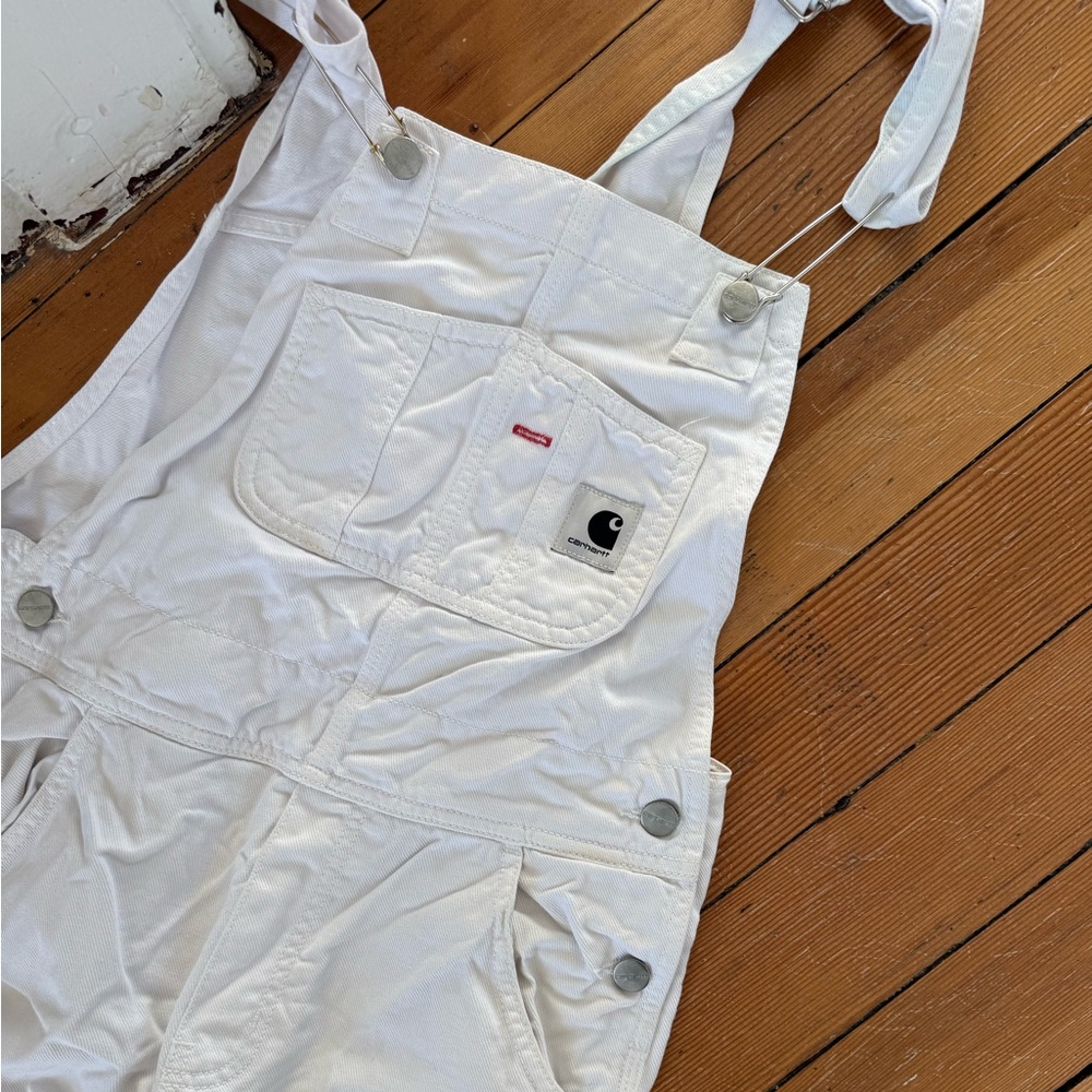 Carhartt WIP White Sonora Denim Overalls - Picture 3 of 5